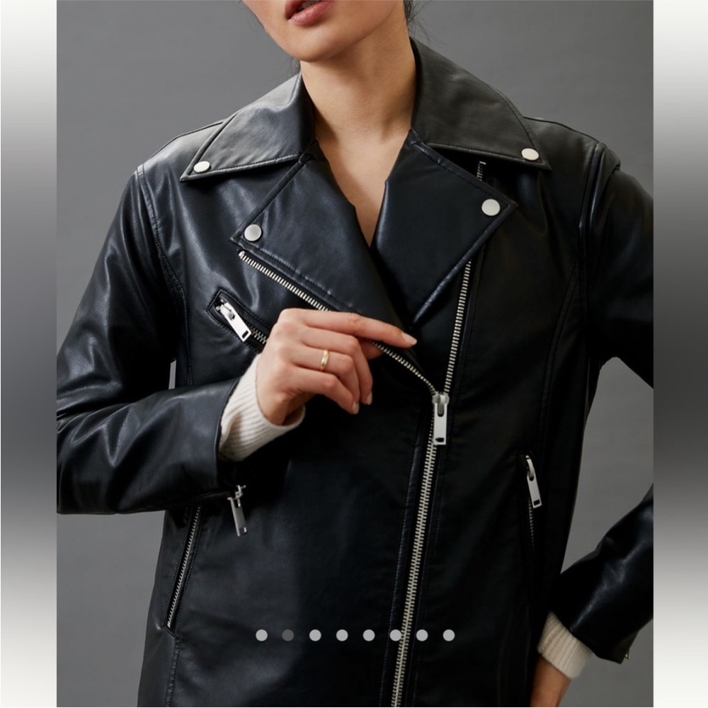Avec Les Filles Faux Leather Moto Jacket